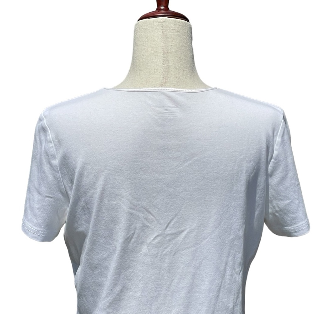 Christopher & Banks 100% cotton white classic tee with elevated neckline M - Picture 12 of 16